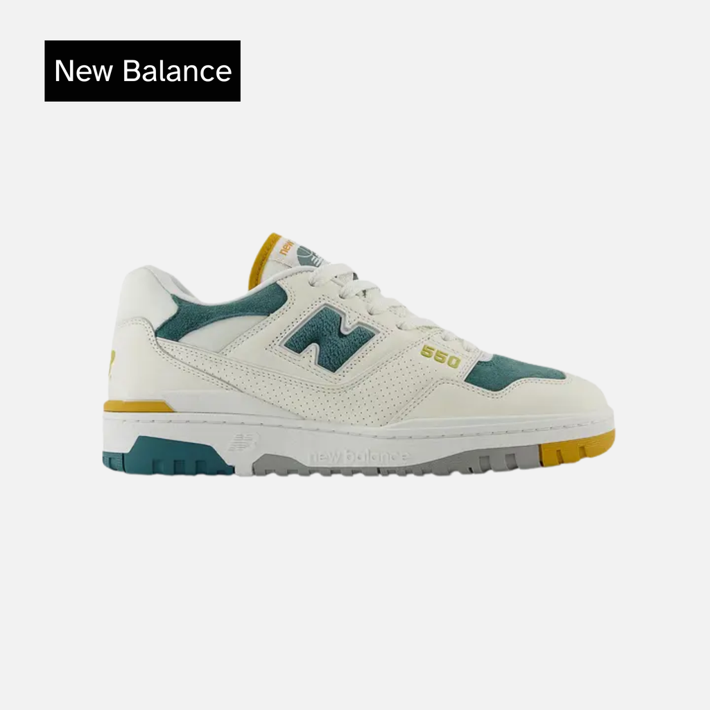 New Balance 550 Suede Toe Pack - Green Mustard
