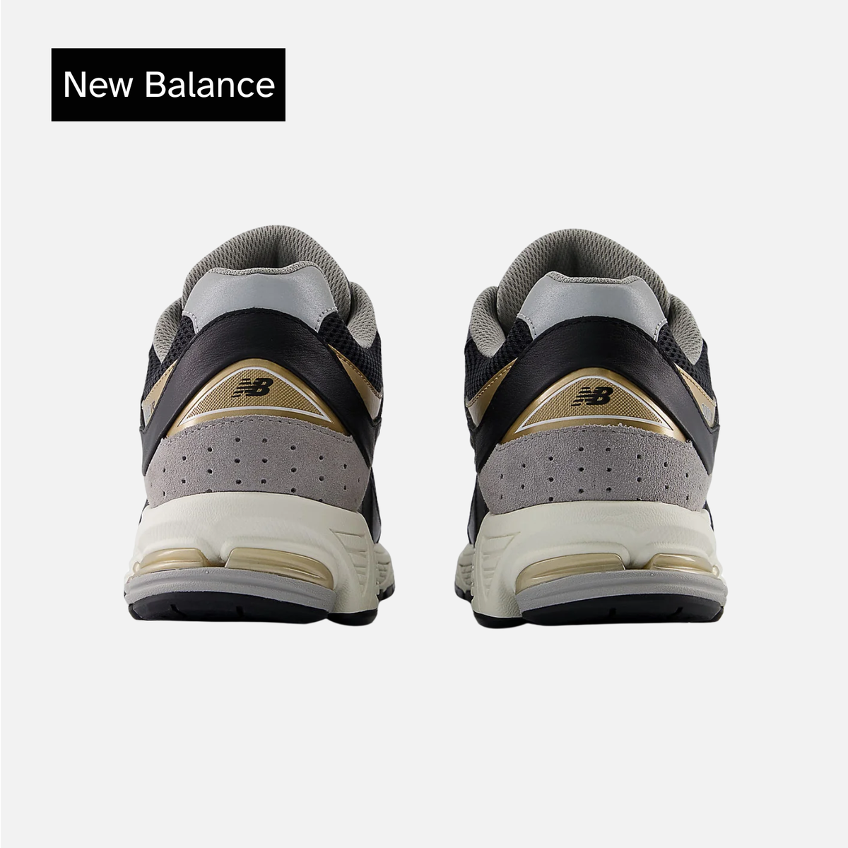 New Balance 2002R Hook & Loop Little Kid Wide Black Sea Salt Gold