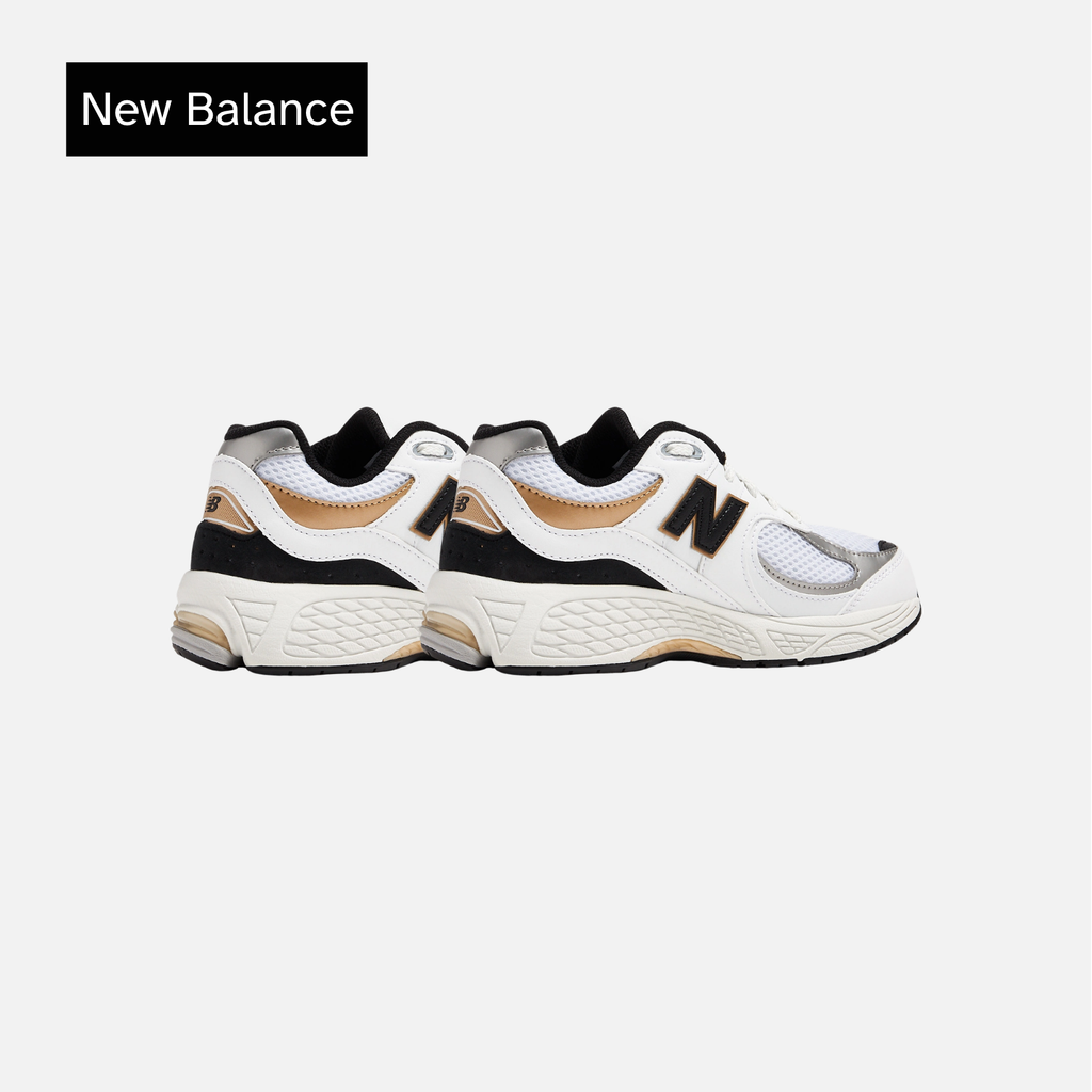 New Balance 2002R Big Kid White Black Gold