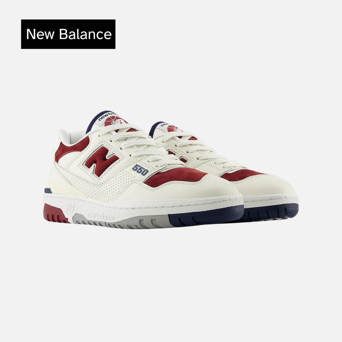 New Balance 550 Suede Toe Pack - Burgundy Navy