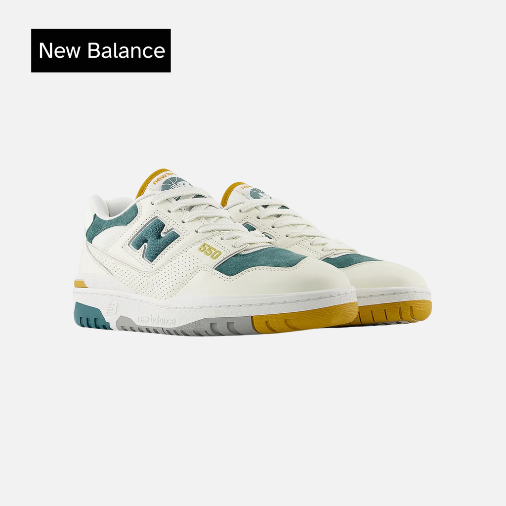 New Balance 550 Suede Toe Pack - Green Mustard