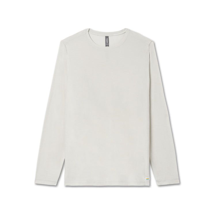 Vuori Men's Long Sleeve Strato Tech Tee in Salt Heather
