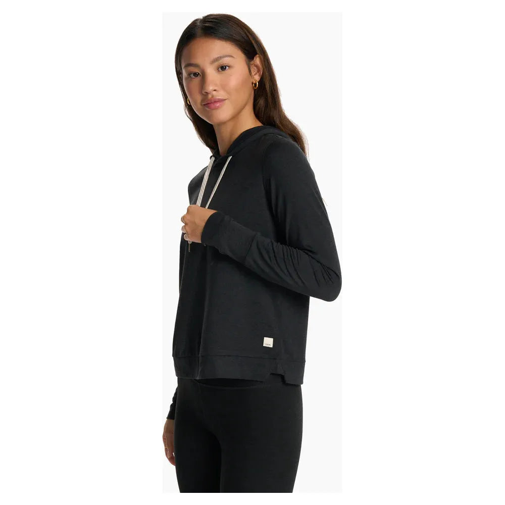 Vuori Women's Halo Essential Hoodie in Black Heather