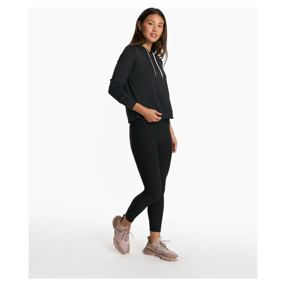Vuori Women's Halo Essential Hoodie in Black Heather