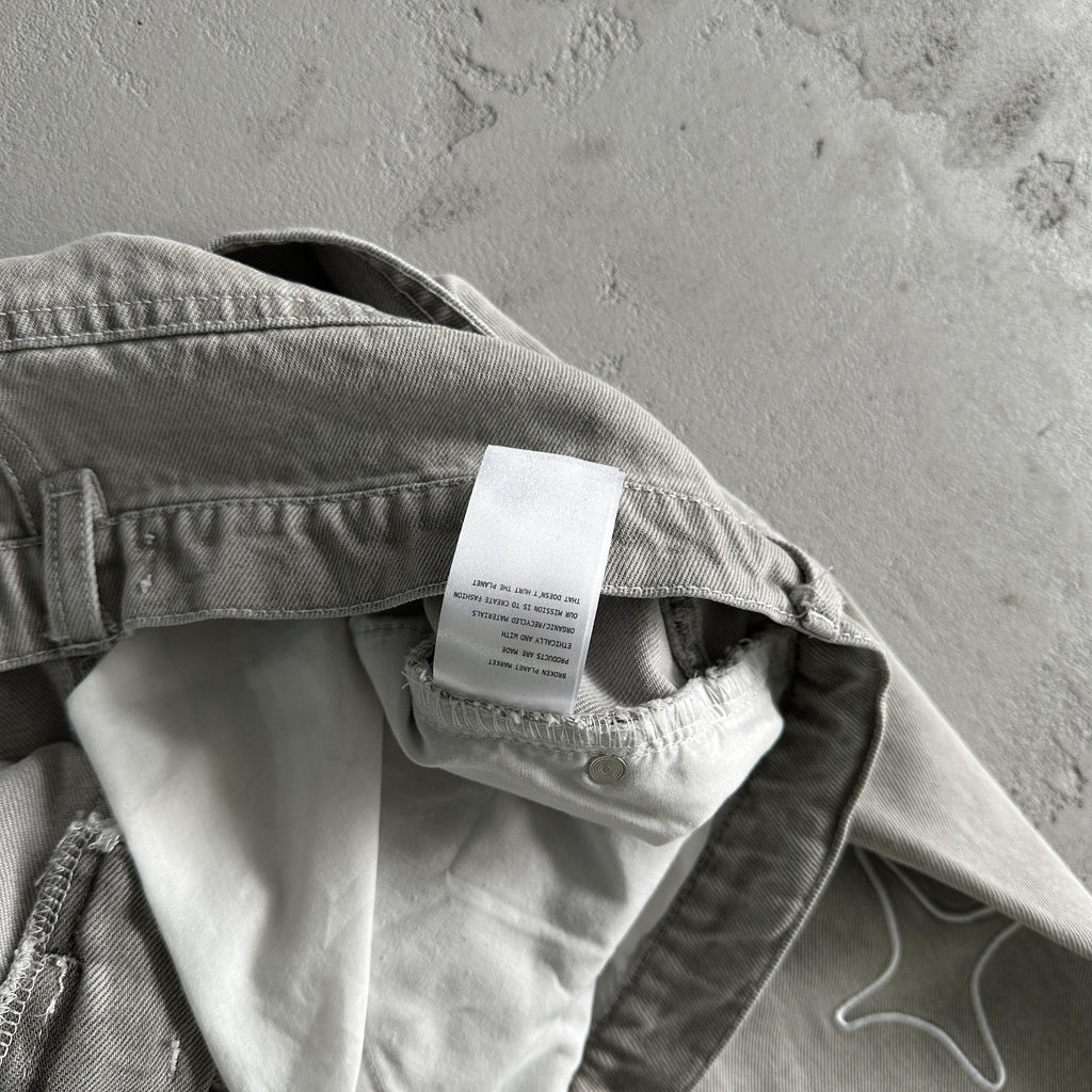 Broken P White Star Pants