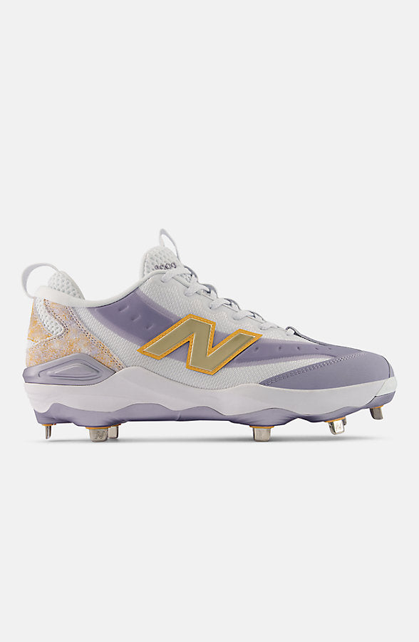 New Balance Men's 3000v8 Energy Metal Athletic Shoes - White/Fresh Air And Gold