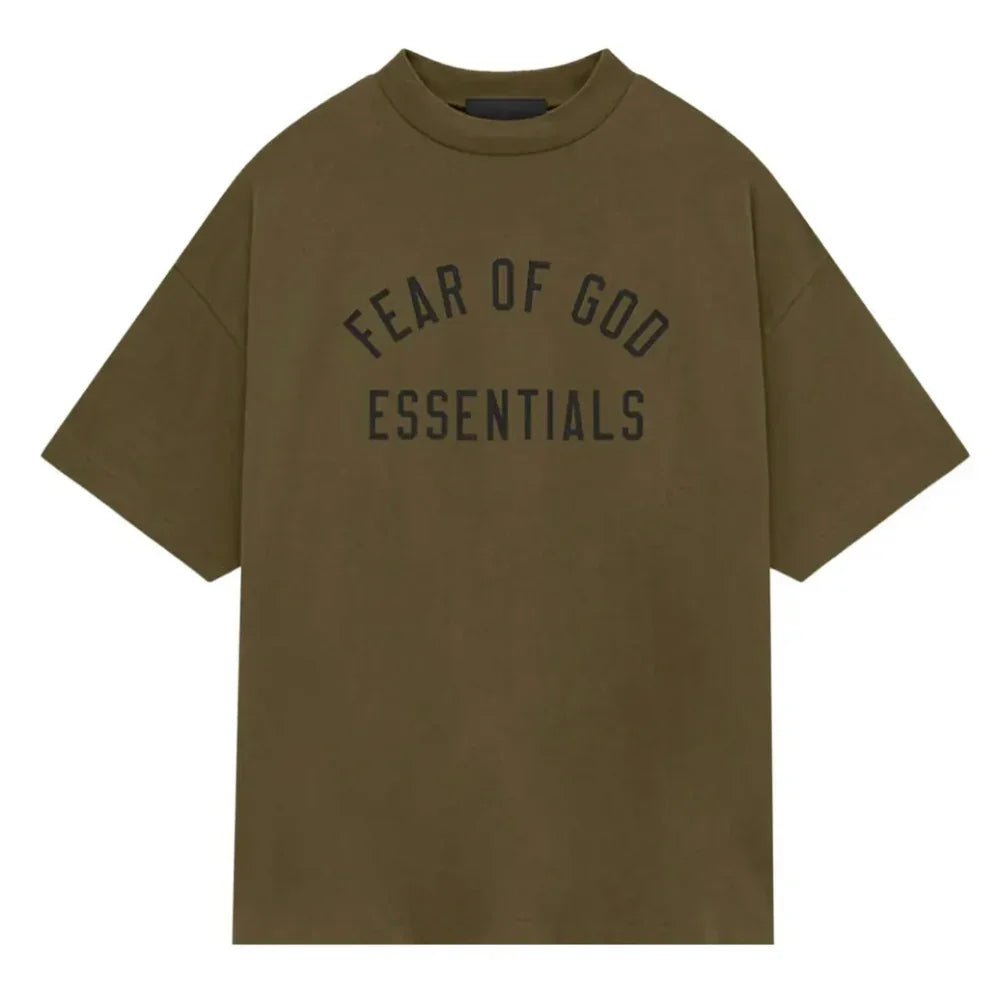 Fear of God Essentials Jersey Crewneck T-Shirt Olive
